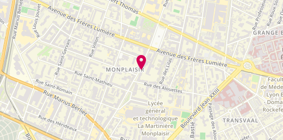 Plan de Cordonnerie Monplaisir, 13 Rue Antoine Lumière, 69008 Lyon