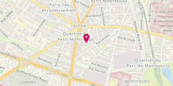 Plan de Chez JP cordonnerie&serrurerie, 9 Rue Alphonse Daudet, 75014 Paris