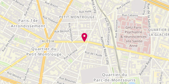 Plan de GMSA - Multi Services Alesia, 16 Rue d'Alesia, 75014 Paris