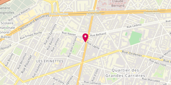 Plan de Serrurerie Cordonnerie chez Raoul (depuis 1985), 115 avenue de Saint-Ouen, 75017 Paris